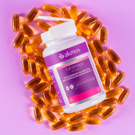 Suplemento Complexos de Ômegas 3 e 6 Longue Vie FullÔmega - AKMOS (óleo de linhaça, prímula, borragem e vitamina E)