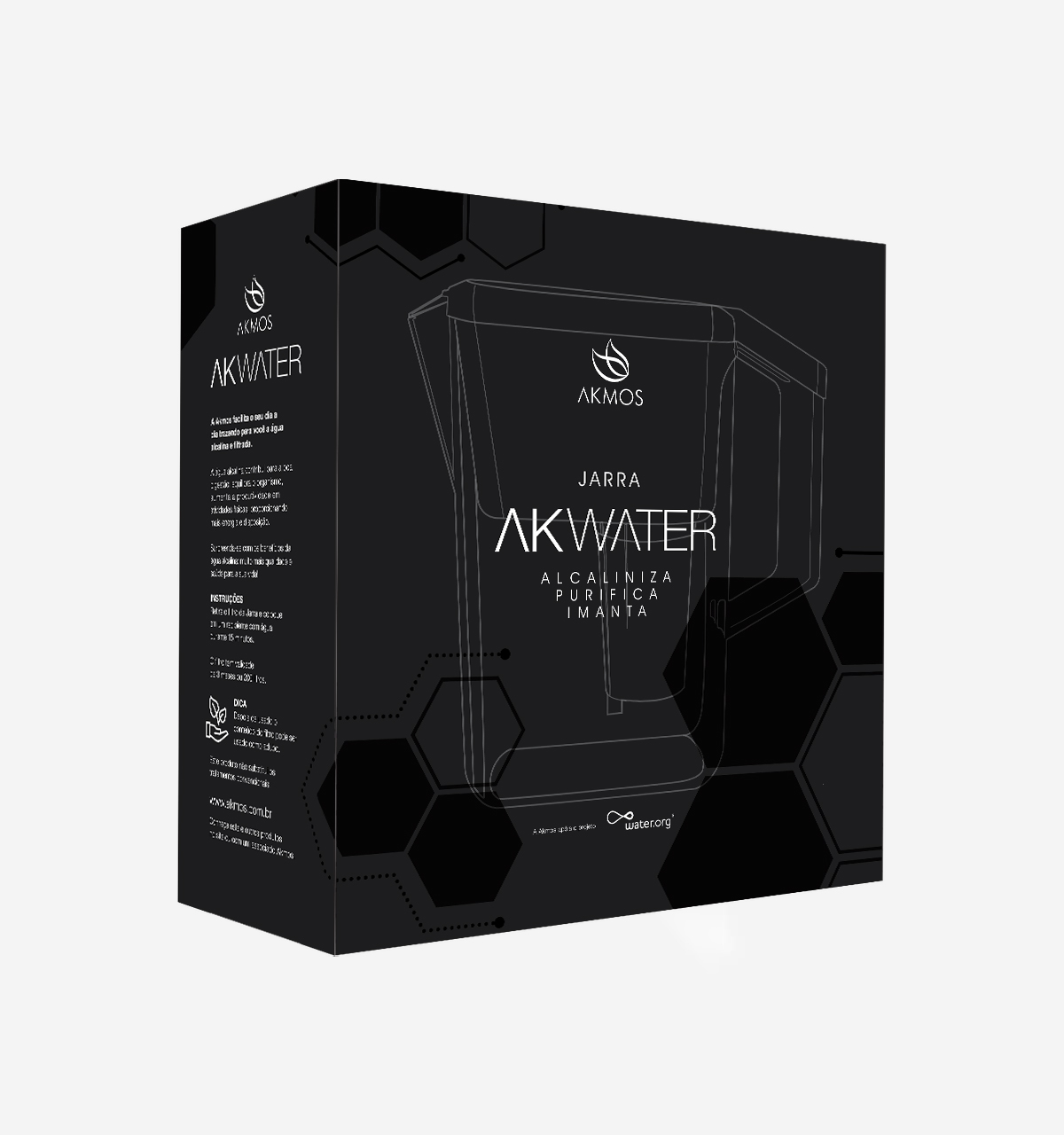 Jarra De Água Alcalina Ionizada Ak Water Preta - AKMOS - Imagem 2