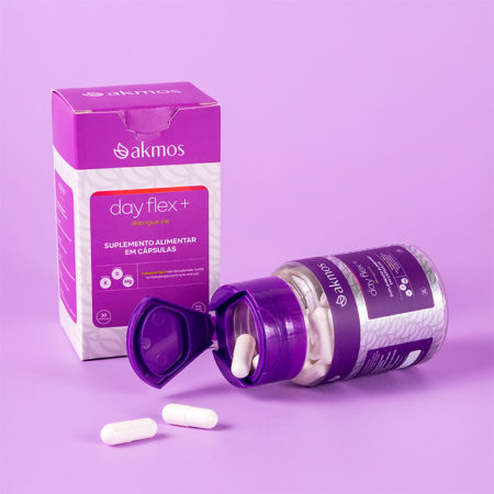 Colágeno Tipo 2 Não Desnaturado, Vitamina K2, D3 e Magnésio - Day Flex + - AKMOS