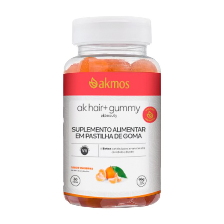 Biotina + Ácido Hialurônico + Vitaminas Ak Hair+ Gummy – Akmos (gominha) - Imagem 2