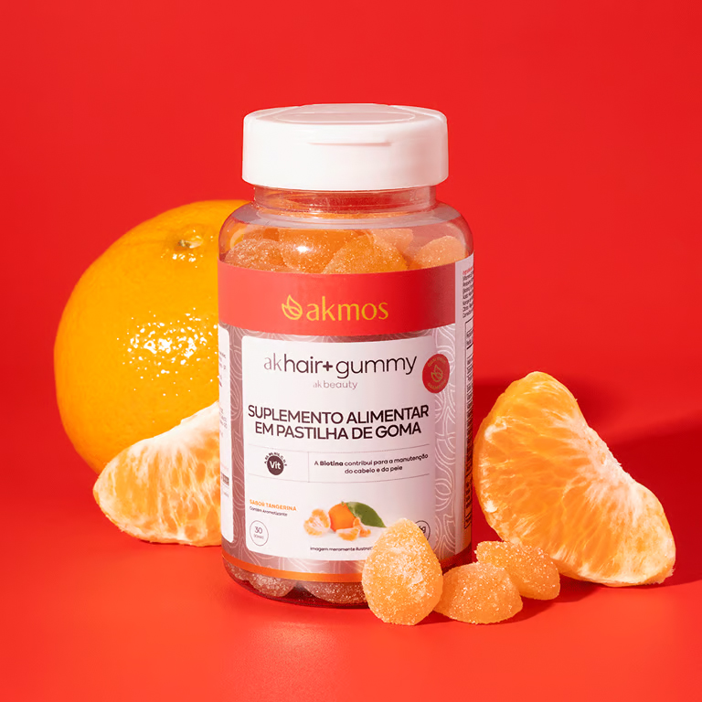 Biotina + Ácido Hialurônico + Vitaminas Ak Hair+ Gummy – Akmos (gominha)