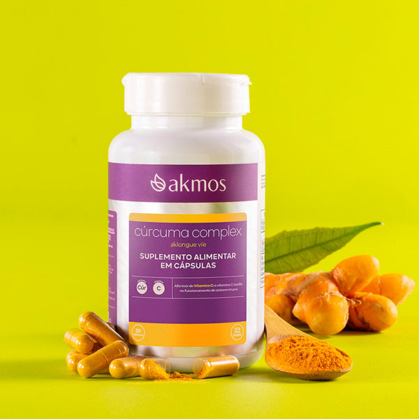 Suplemento de Curcumina e Vitamina C - Cúrcuma Complex - AKMOS
