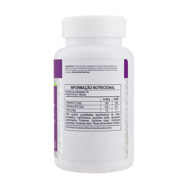 Suplemento de Cianocobalamina "B12", Vitamina C e Ferro - Super B12 - AKMOS - Imagem 3