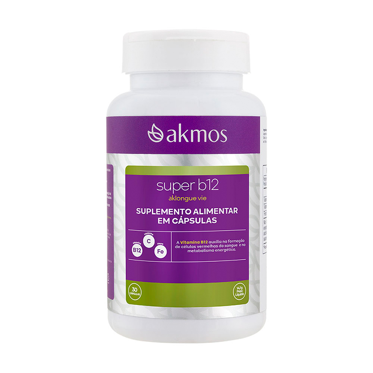 Suplemento de Cianocobalamina "B12", Vitamina C e Ferro - Super B12 - AKMOS - Imagem 2