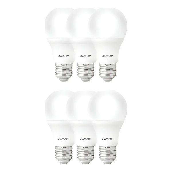 Kit 6 Lampadas Led Bulbo Pera 9w Luz Branca 6500k E27 Bivolt | Branco-frio | 127/220V | AVANT