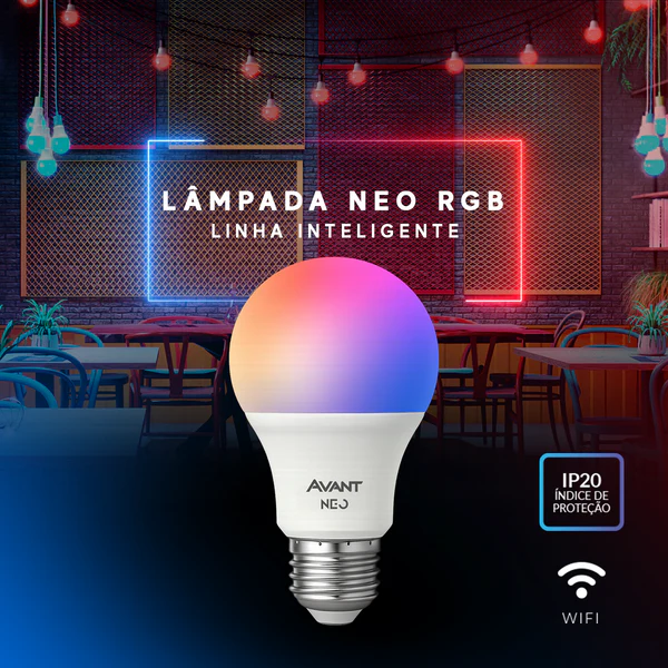 Lâmpada Led Rgb Smart Wi-fi Bulbo Pera Neo 10w E27 Bivolt | RGB | 127/220V | AVANT - Imagem 4