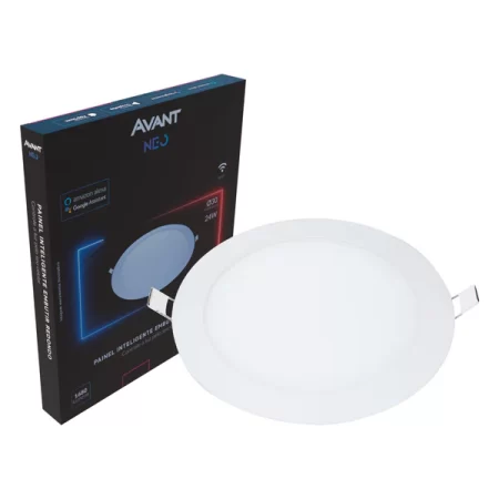 Painel Led Plafon Inteligente Embutir Wi-fi Neo Redondo 24w | Branco | 127/220V | AVANT